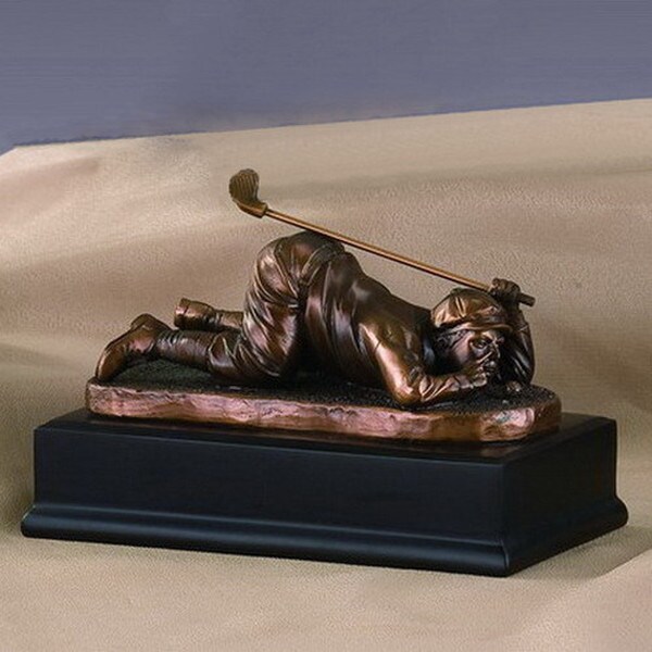 Golfer Sizing Up His Shot Sculpture Funny Comic Golfing Statue
